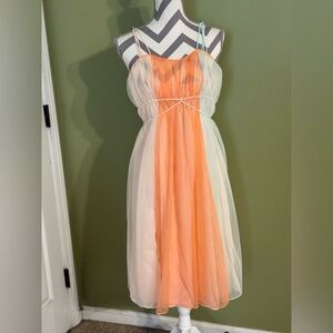 1950s vanity fair nylon chiffon nightgown